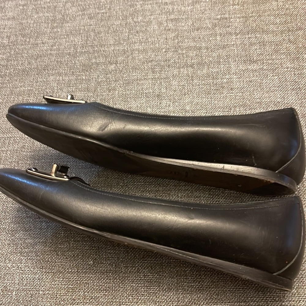 DJP DONALD J PLINER black leather Ballet Ballerina Flats Loafers Size 7 M - Picture 2 of 6